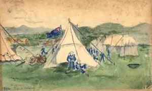 Scouts at Abergele. Watercolour. AHH.  Aug. 1914