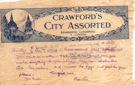 Crawfords City Assorted packaging: used when paper was scarce.