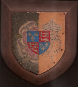 Queen Mary's Club Life Membership  Shield. presented to AHH in March 1926. It shows the pink & white Tudor Rose of Mary 1st. 