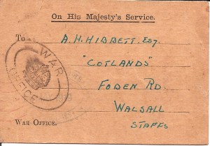 War office Card