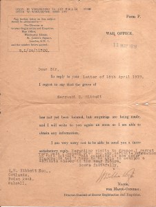 War Oficce Reply 1919