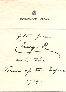 Buck Palace Gift letter 5th March 1915
