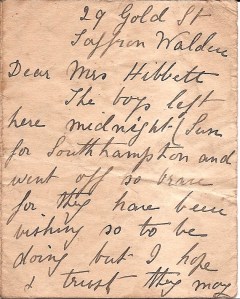 Mrs Pennings to Mrs Hibbett