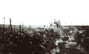 Sap Trench into No Man's land. Soldiers had to bend their backs.