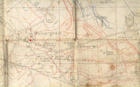 Wulverghem: showing Souvenir Farm; North Midland & South Midland farm, 
