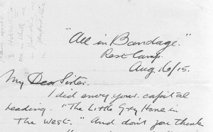 16th August.1915. All in Bandage.