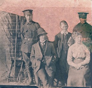 Sydney & Bertie Hibbett. QMS Cadets with Basil & parents. 1911. Photo: Harold. Hibbett.