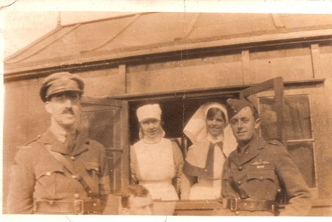 R.A.M.C. Hut with soldiers & nurses. Hibbett Collection but anonymous.