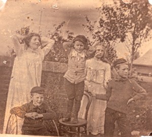 From Left Motyer, bertie with hoop, Basil Ida & Sydney who did not like his photo taken.