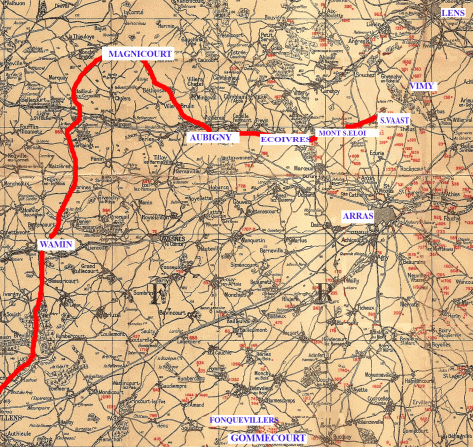 1/5th South Staffords march to the Front Mar.1916.