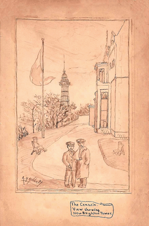 The Cenacle. View showing New Brighton Tower.